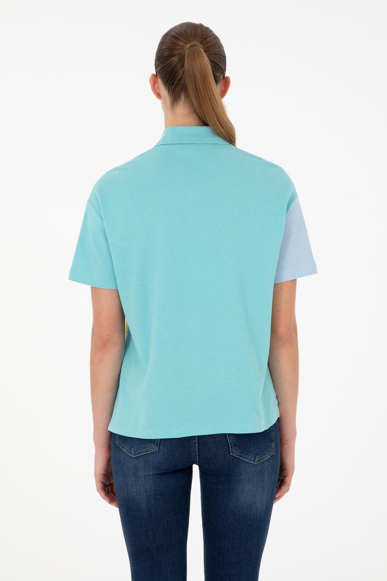Kadın Mint Polo Yaka Tişört - 50283374007