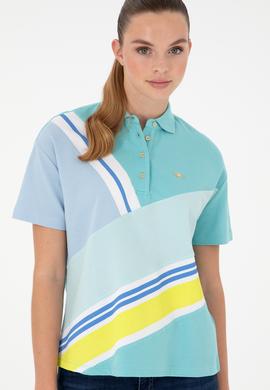 Kadın Mint Polo Yaka Tişört - 50283374007