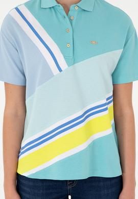 Kadın Mint Polo Yaka Tişört - 50283374007