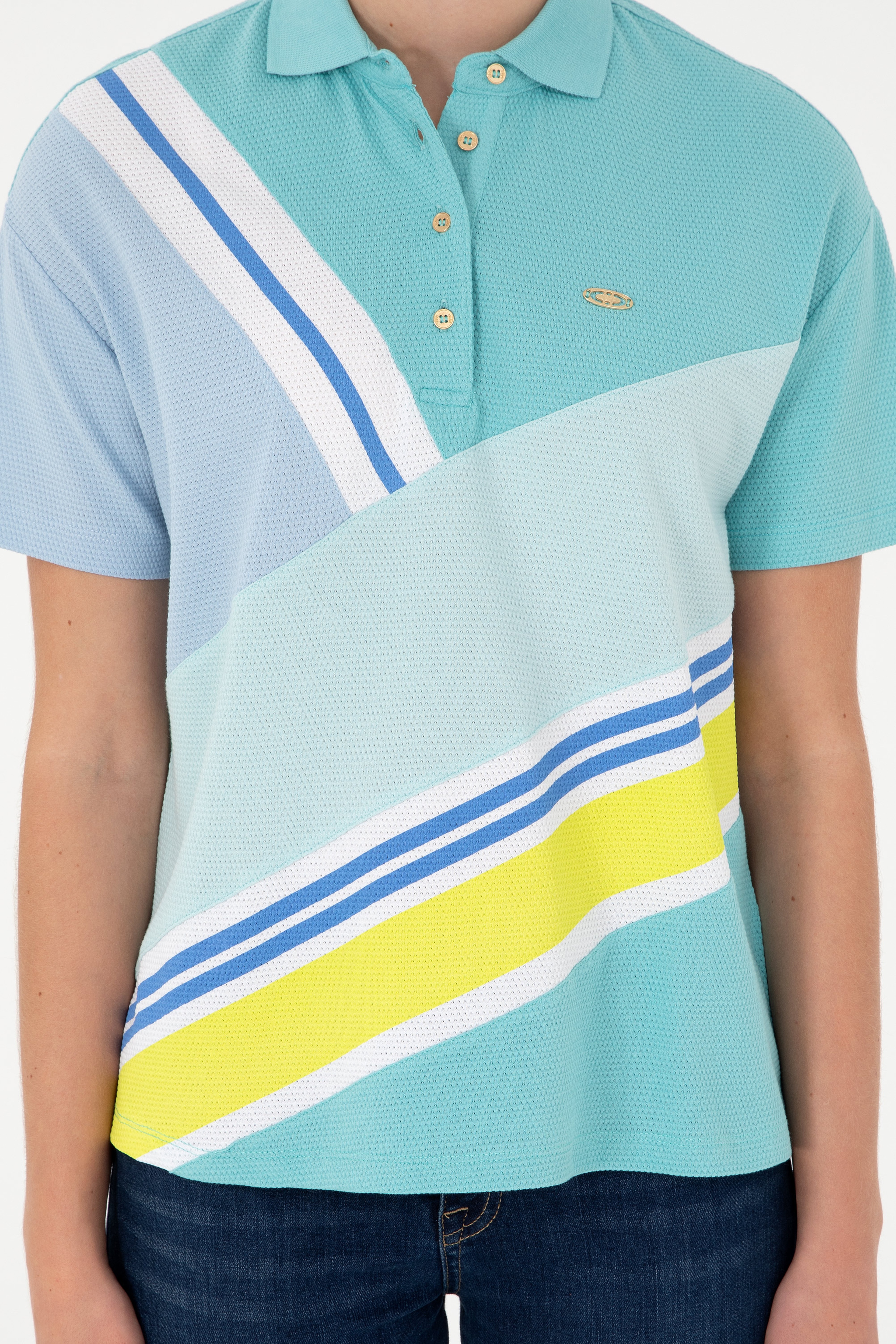 Kadın Mint Polo Yaka Tişört - Image 6