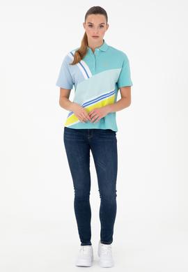 Kadın Mint Polo Yaka Tişört - 50283374007