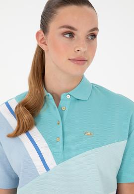 Kadın Mint Polo Yaka Tişört - 50283374007