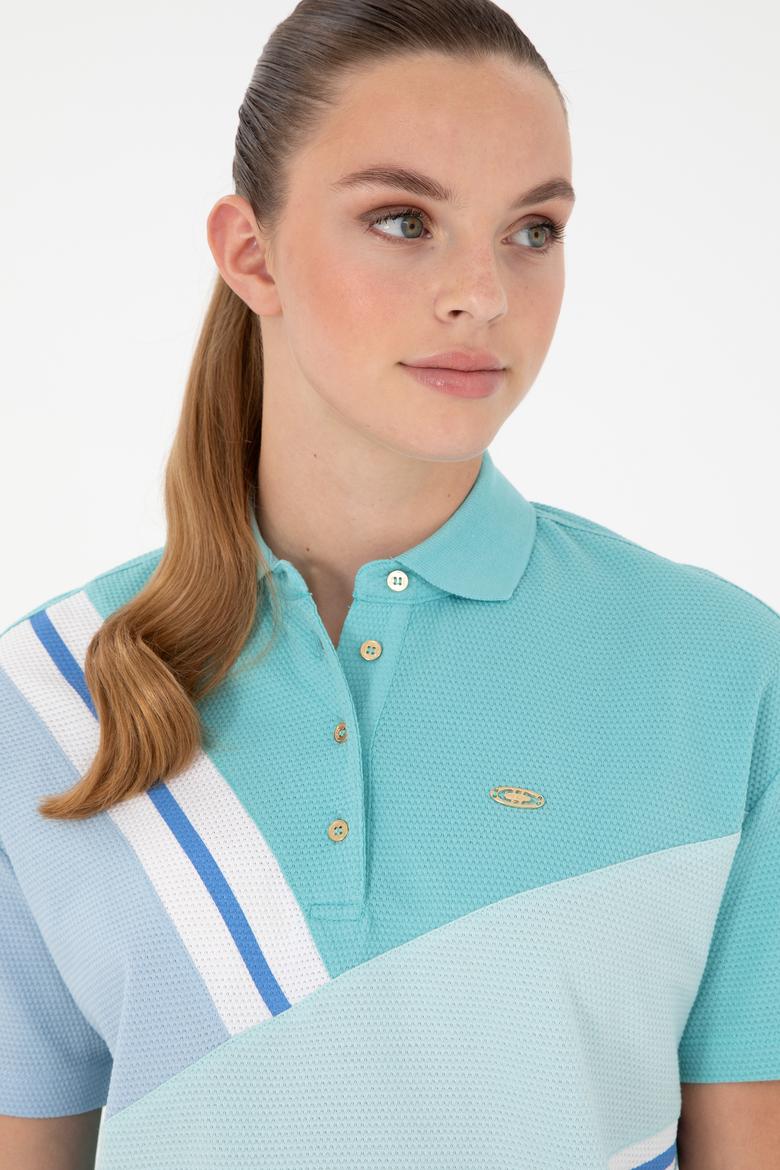 Kadın Mint Polo Yaka Tişört - 50283374007