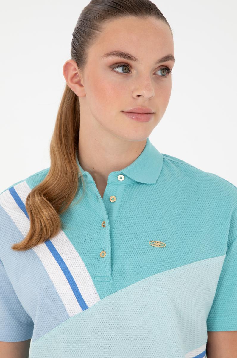 Kadın Mint Polo Yaka Tişört