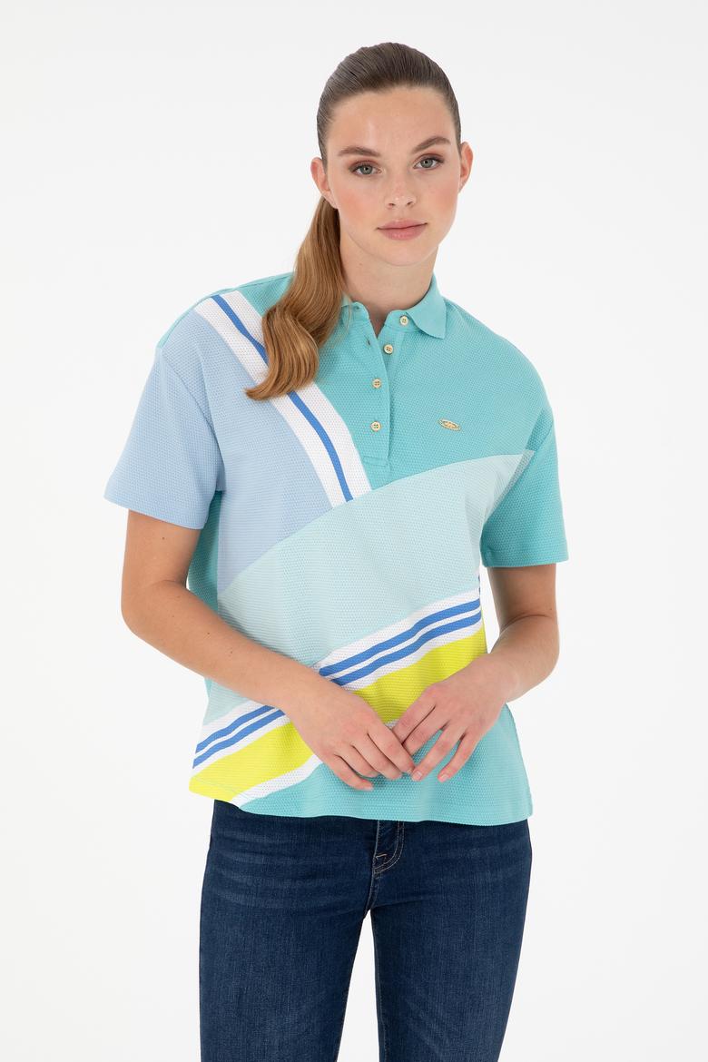 Kadın Mint Polo Yaka Tişört