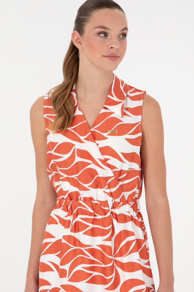 Kadın Pudra Midi Boy Dokuma Elbise