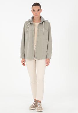 Kadın Açık Haki Uzun Kollu Gömlek - 50291070003