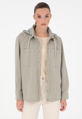 Kadın Açık Haki Uzun Kollu Gömlek - 50291070003