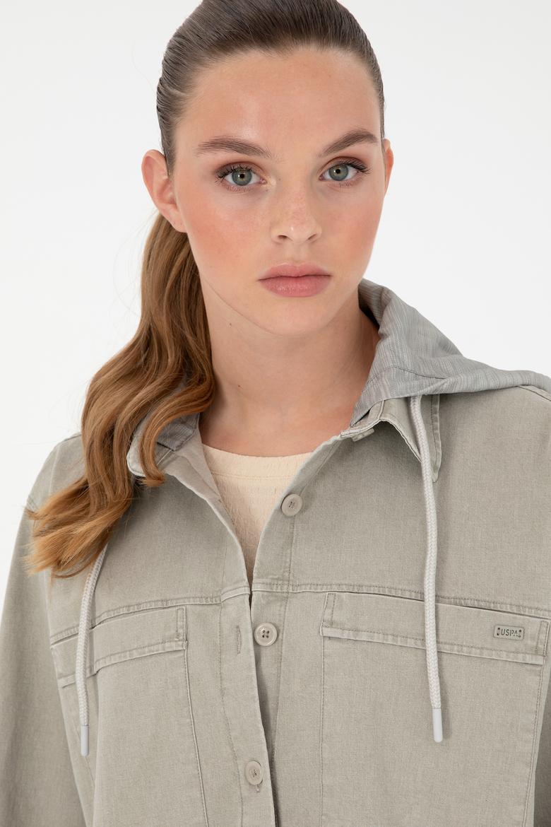 Kadın Açık Haki Uzun Kollu Gömlek - 50291070003