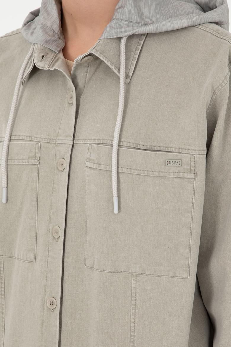 Kadın Açık Haki Uzun Kollu Gömlek - 50291070003