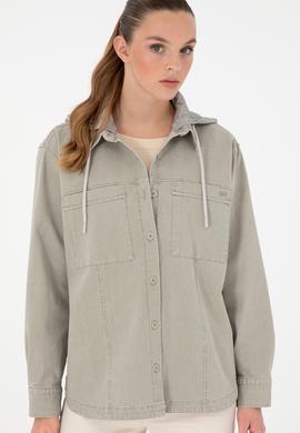 Kadın Açık Haki Uzun Kollu Gömlek - 50291070003