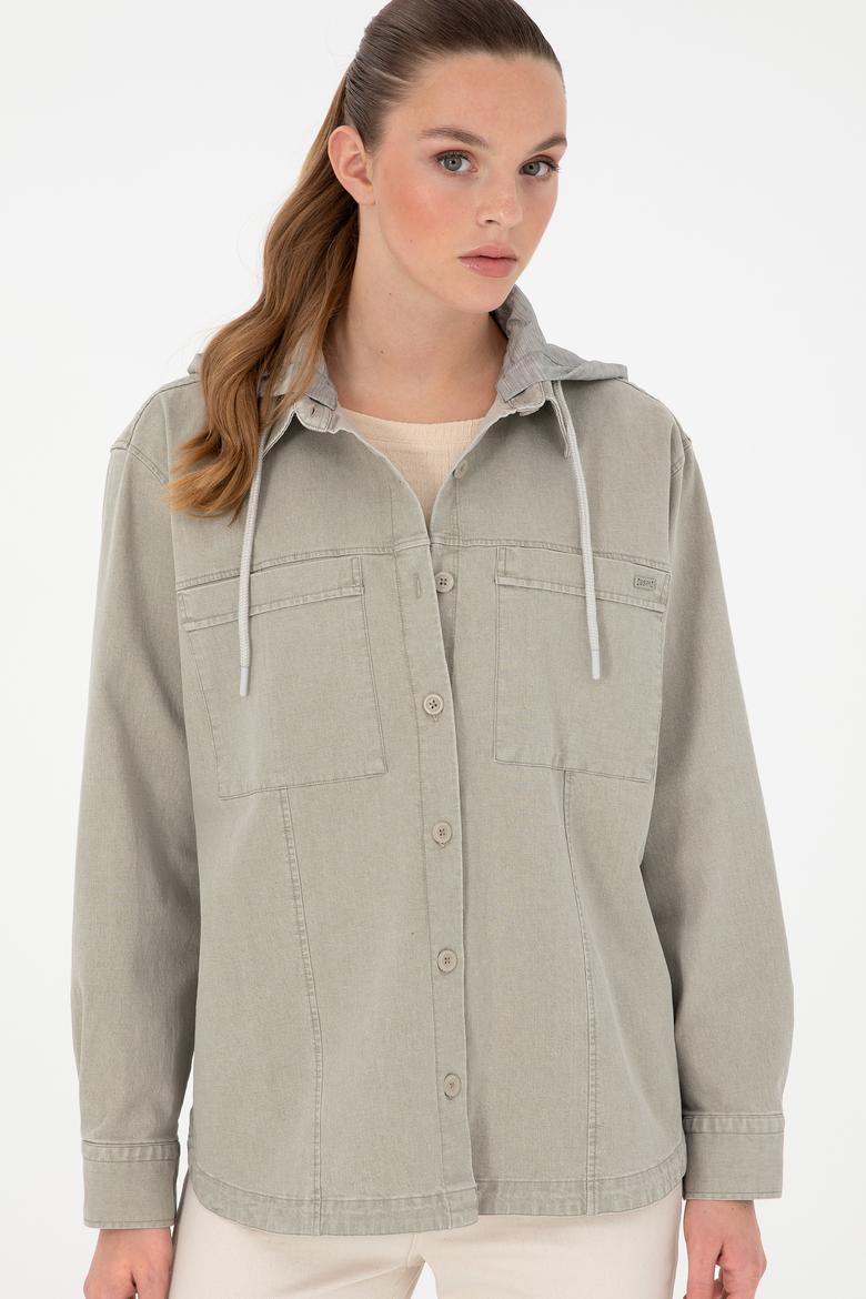 Kadın Açık Haki Uzun Kollu Gömlek - 50291070003