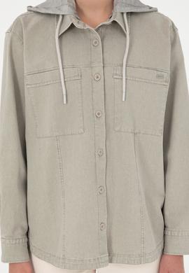 Kadın Açık Haki Uzun Kollu Gömlek - 50291070003