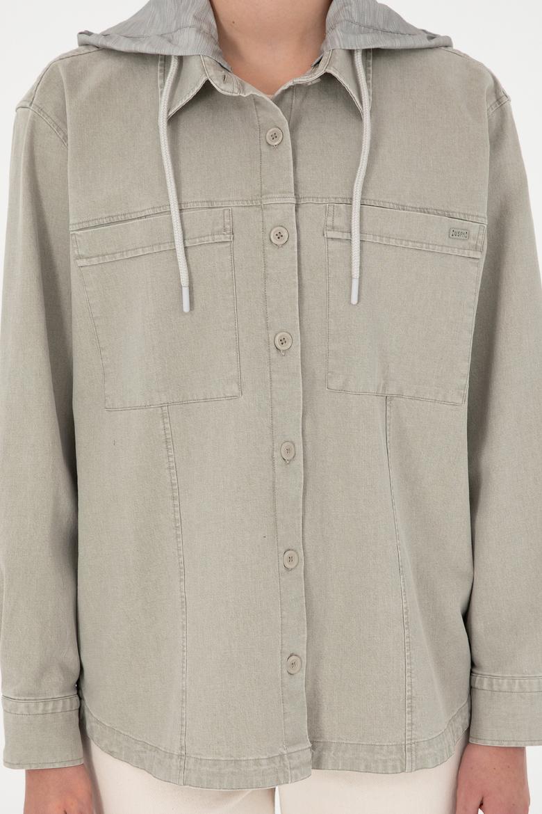 Kadın Açık Haki Uzun Kollu Gömlek - 50291070003