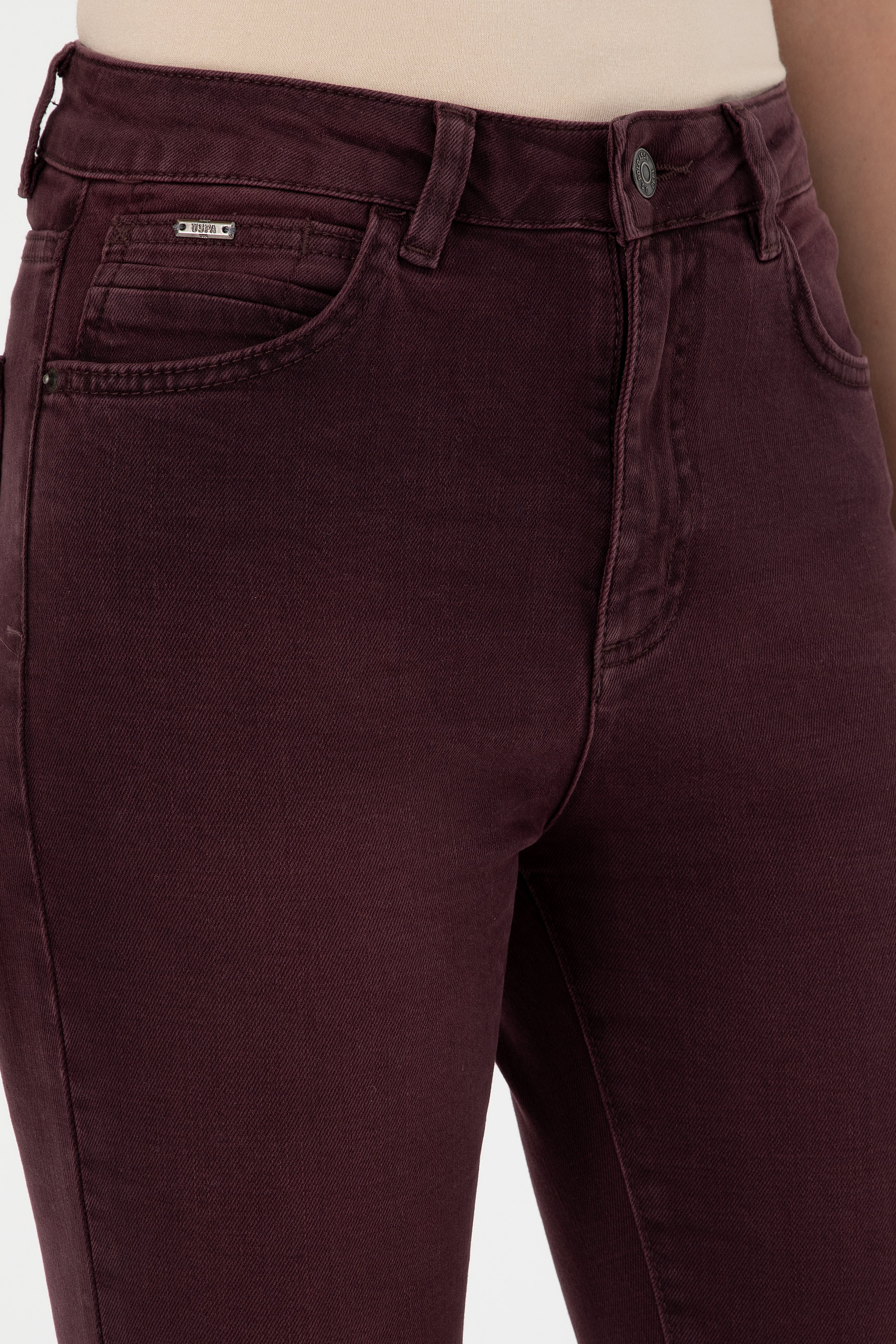 Kadın Bordo Jean Pantolon