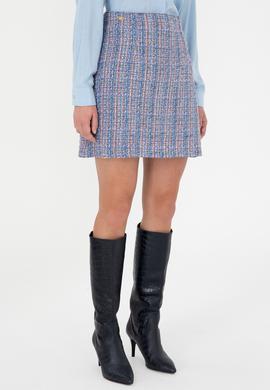 Kadın Mavi Dokuma Etek - 50290930002