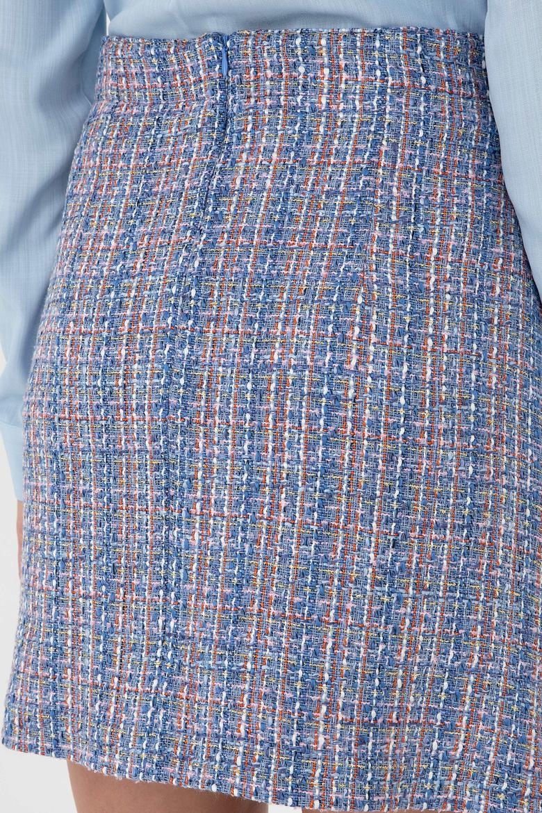Kadın Mavi Dokuma Etek - 50290930002