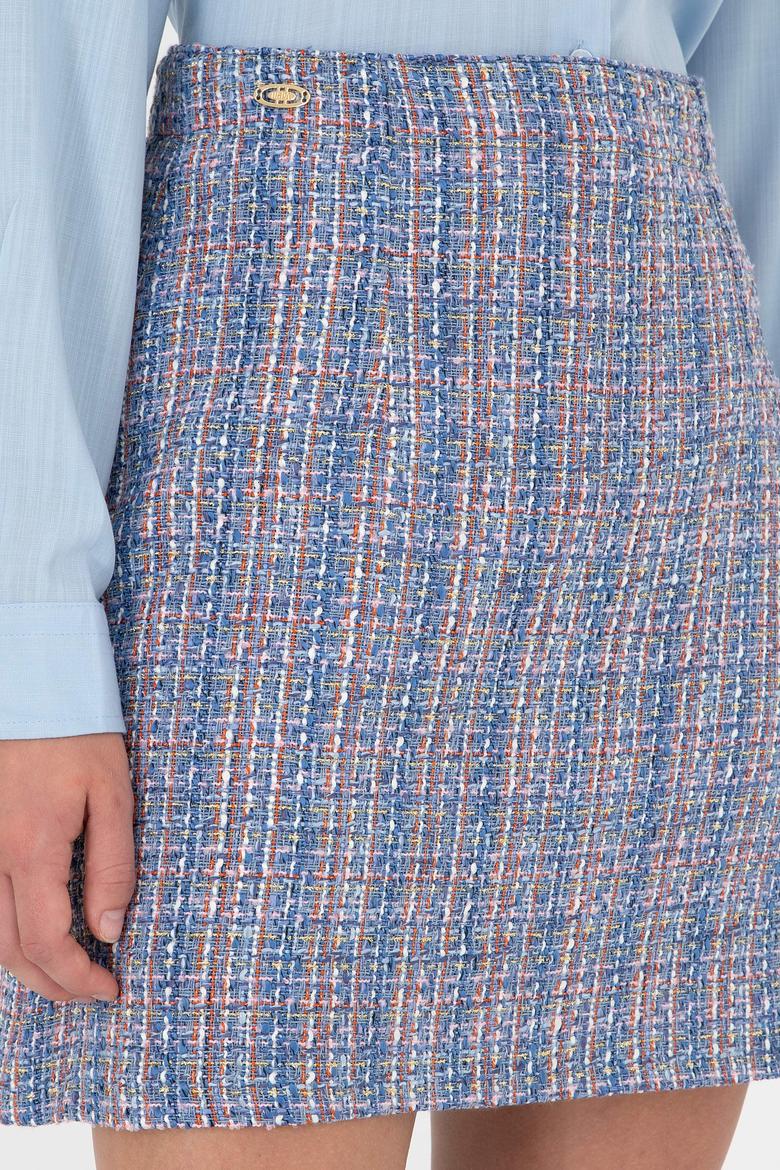 Kadın Mavi Dokuma Etek - 50290930002