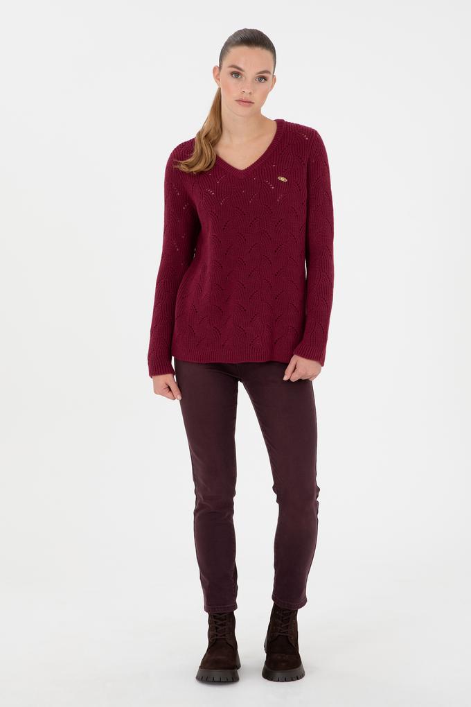 Kadın Bordo Jean Pantolon