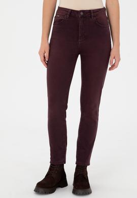 Kadın Bordo Jean Pantolon - 50291029002