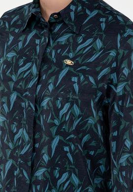 Kadın Koyu Yeşil Uzun Kollu Gömlek - 50293811013