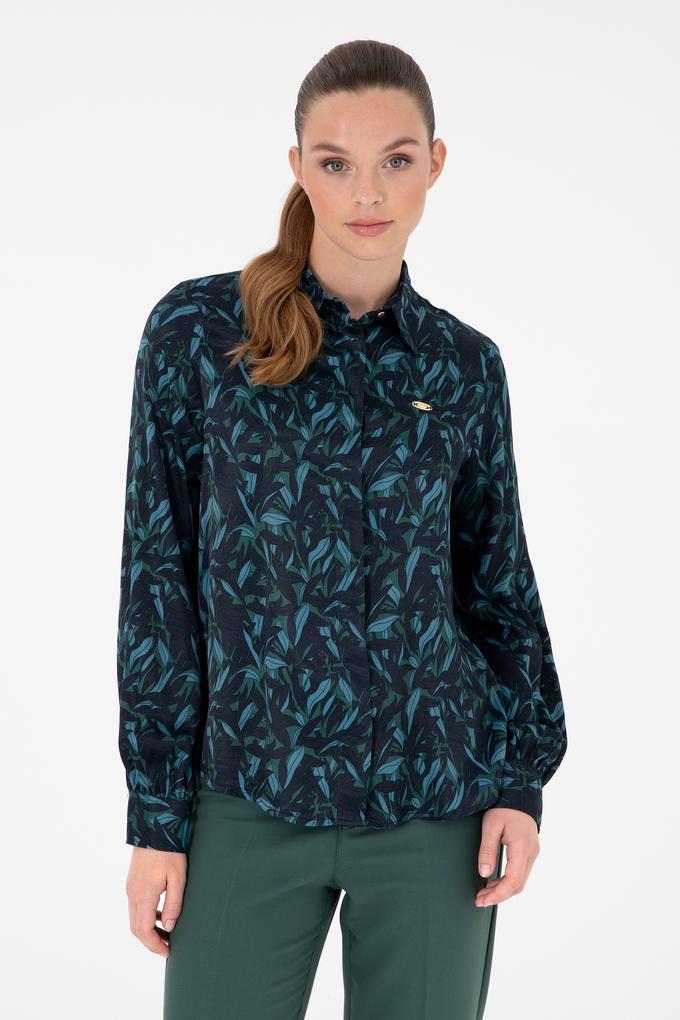 Kadın Koyu Yeşil Uzun Kollu Gömlek