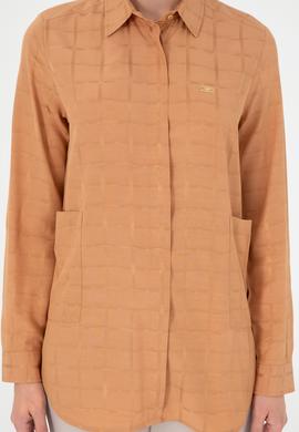 Kadın Camel Uzun Kollu Tunik Gömlek - 50289890003