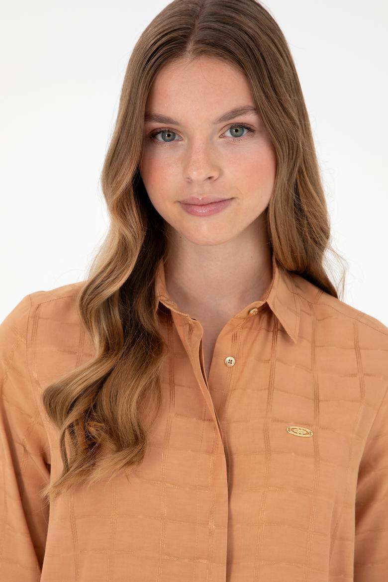 Kadın Camel Uzun Kollu Tunik Gömlek - 50289890003