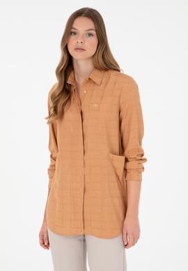 Kadın Camel Uzun Kollu Tunik Gömlek - 50289890003