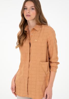 Kadın Camel Uzun Kollu Tunik Gömlek - 50289890003