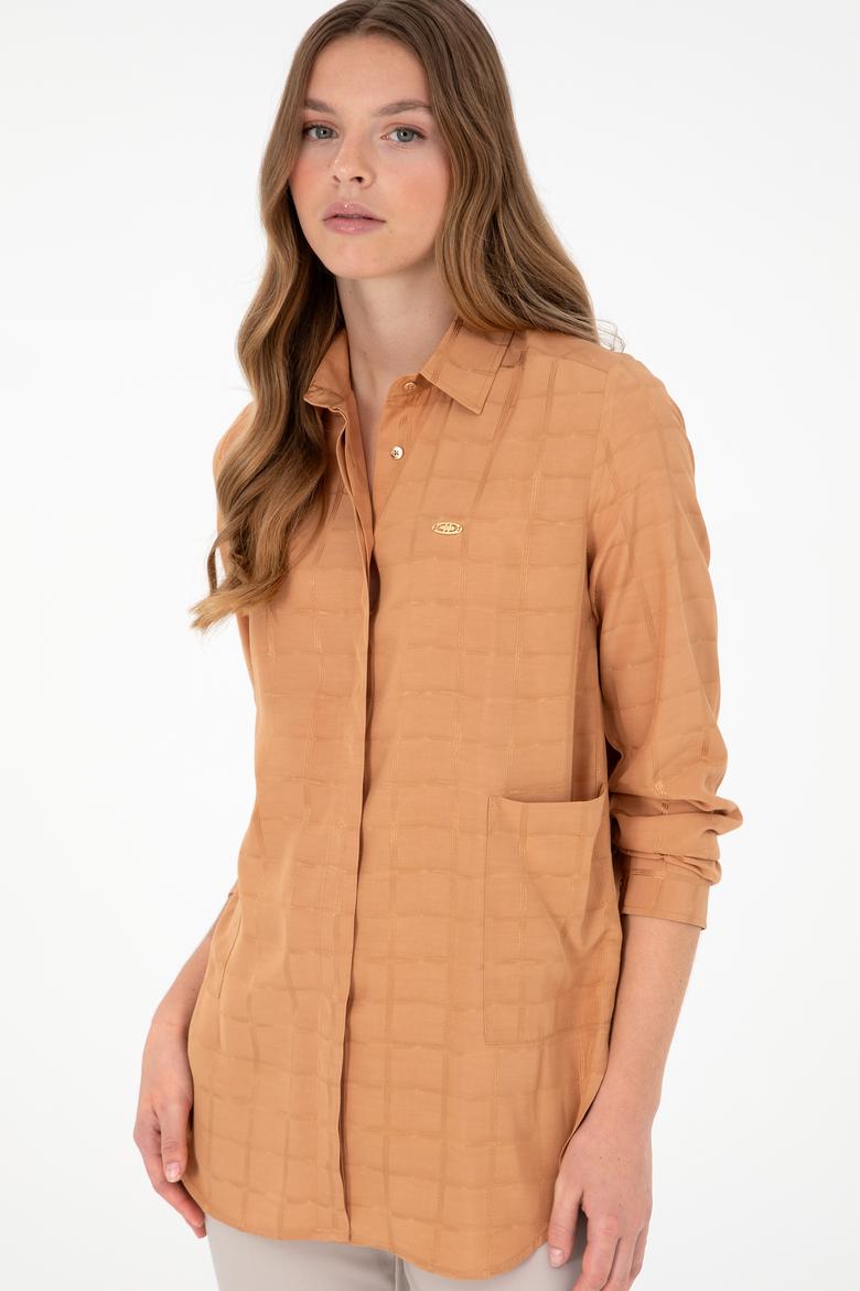 Kadın Camel Uzun Kollu Tunik Gömlek - 50289890003