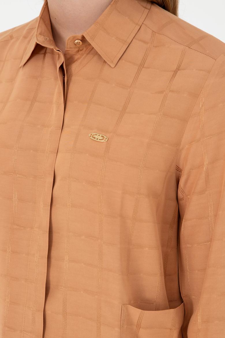 Kadın Camel Uzun Kollu Tunik Gömlek - 50289890003