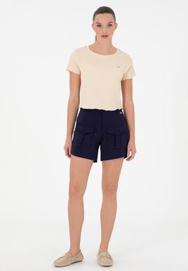 Kadın Lacivert Örme Şort - 50281899026