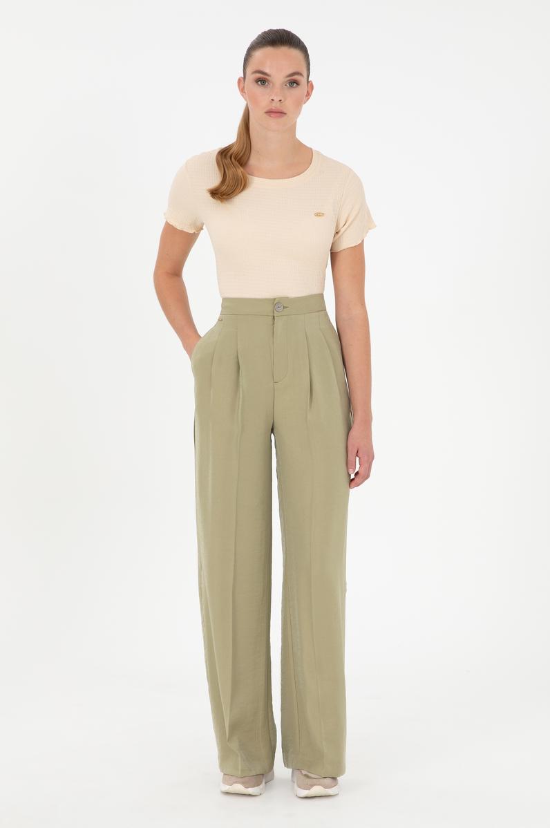 Kadın Açık Haki Kanvas Pantolon