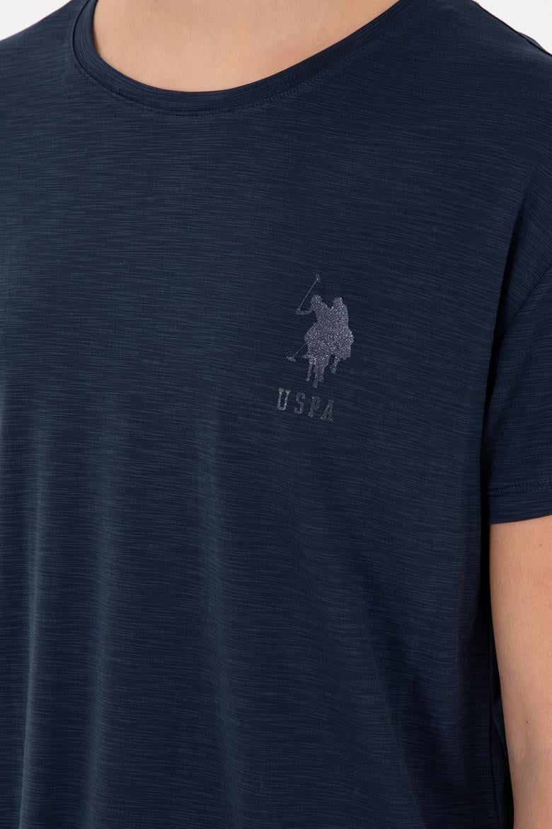 Kadın Lacivert Modal Karışımlı Bisiklet Yaka Tişört - 50291432064