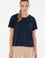 Kadın Lacivert Modal Karışımlı Bisiklet Yaka Tişört