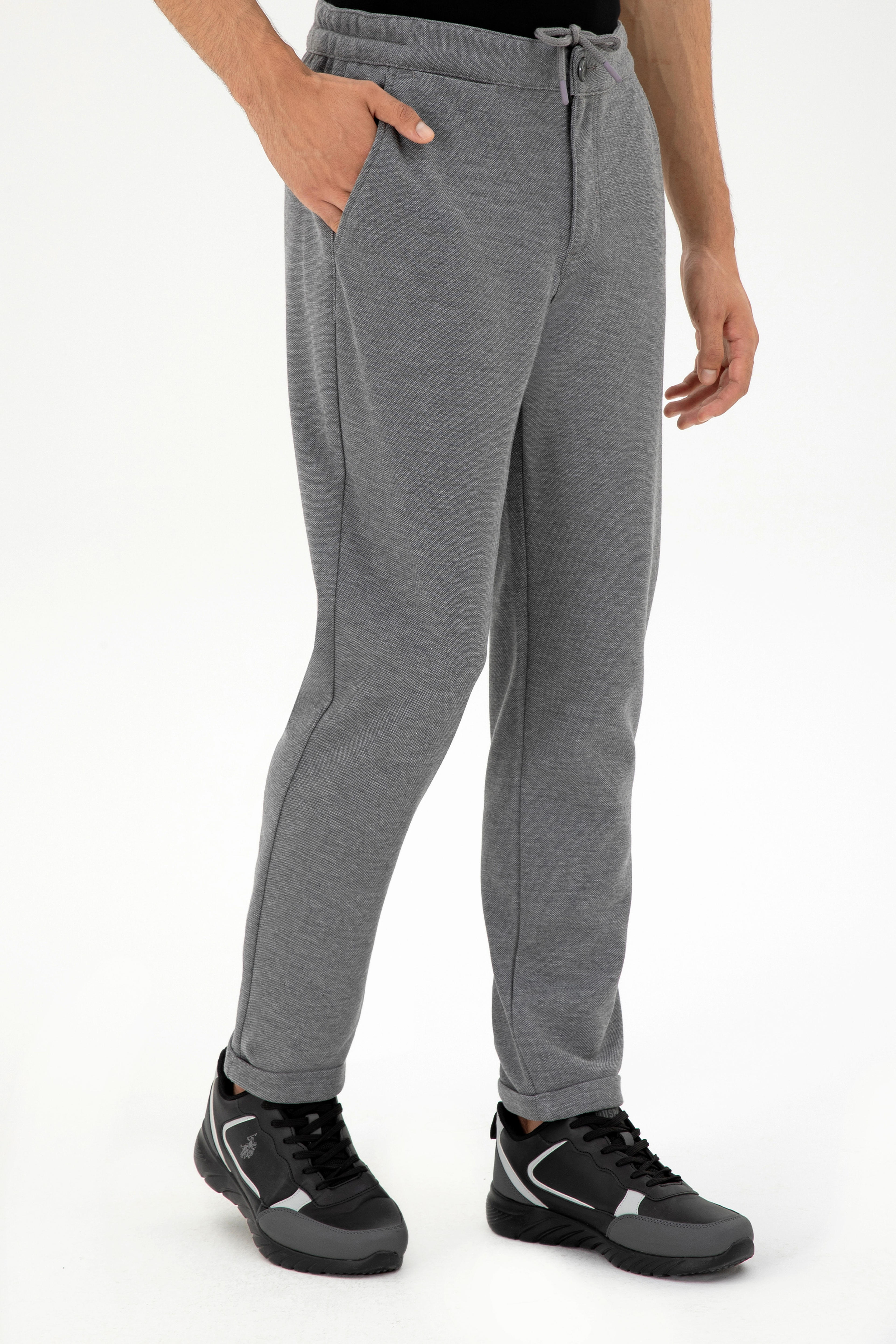 Erkek Carrot Fit Açık Gri Kanvas Pantolon
