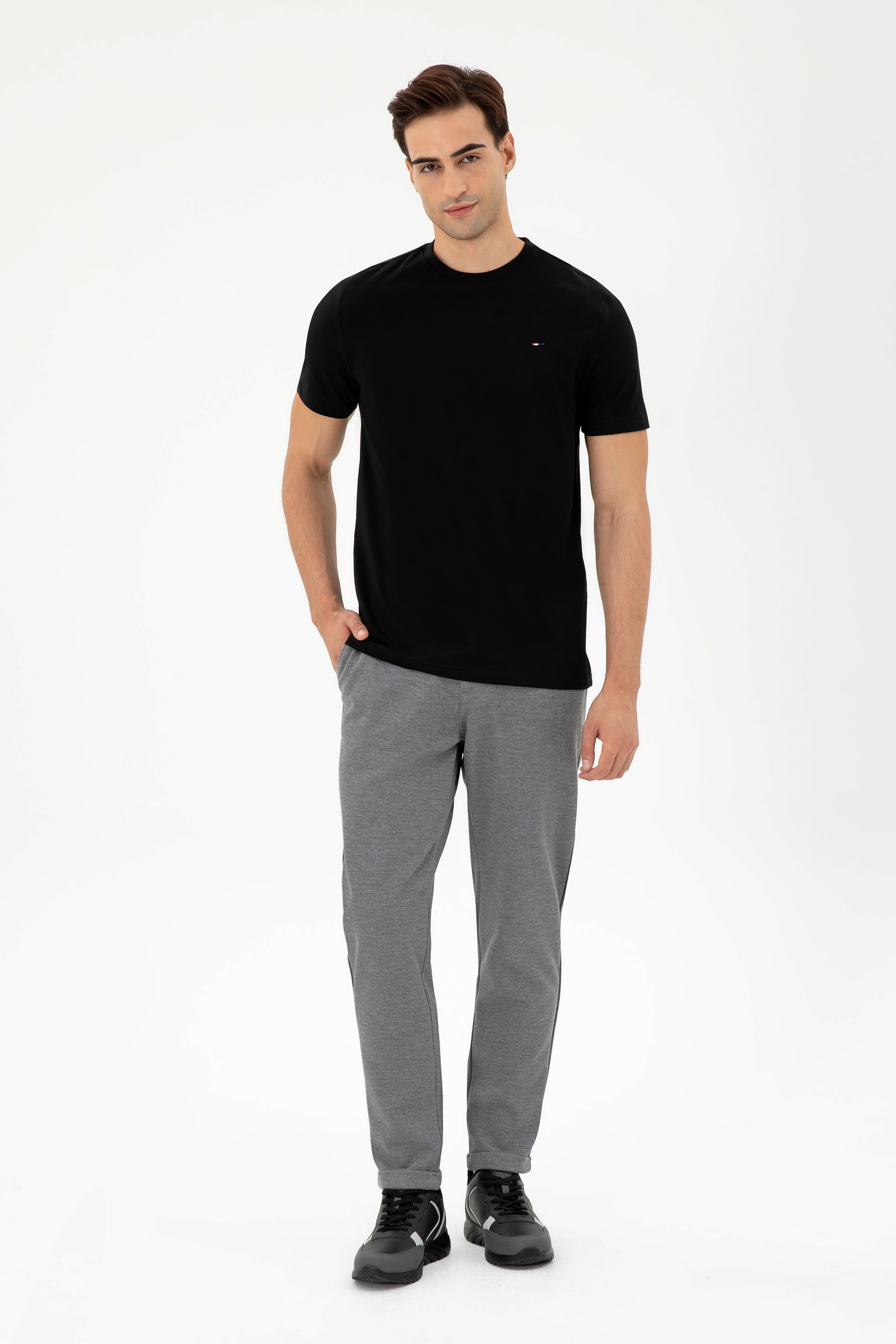 Erkek Carrot Fit Açık Gri Kanvas Pantolon - Image 3