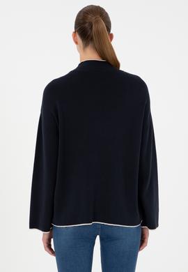 Kadın Lacivert Balıkçı Yaka Kazak - 50297069003