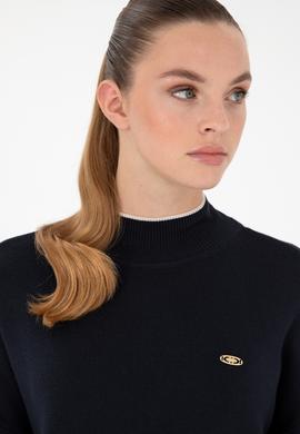 Kadın Lacivert Balıkçı Yaka Kazak - 50297069003