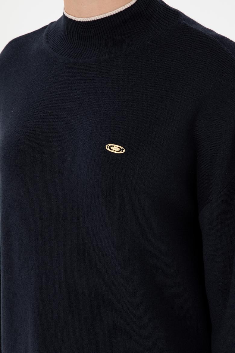 Kadın Lacivert Balıkçı Yaka Kazak - 50297069003