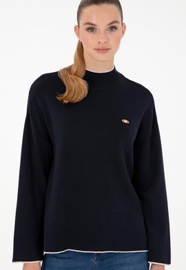 Kadın Lacivert Balıkçı Yaka Kazak - 50297069003