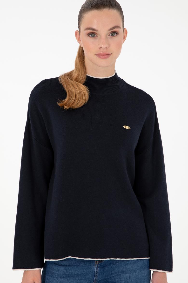 Kadın Lacivert Balıkçı Yaka Kazak - 50297069003