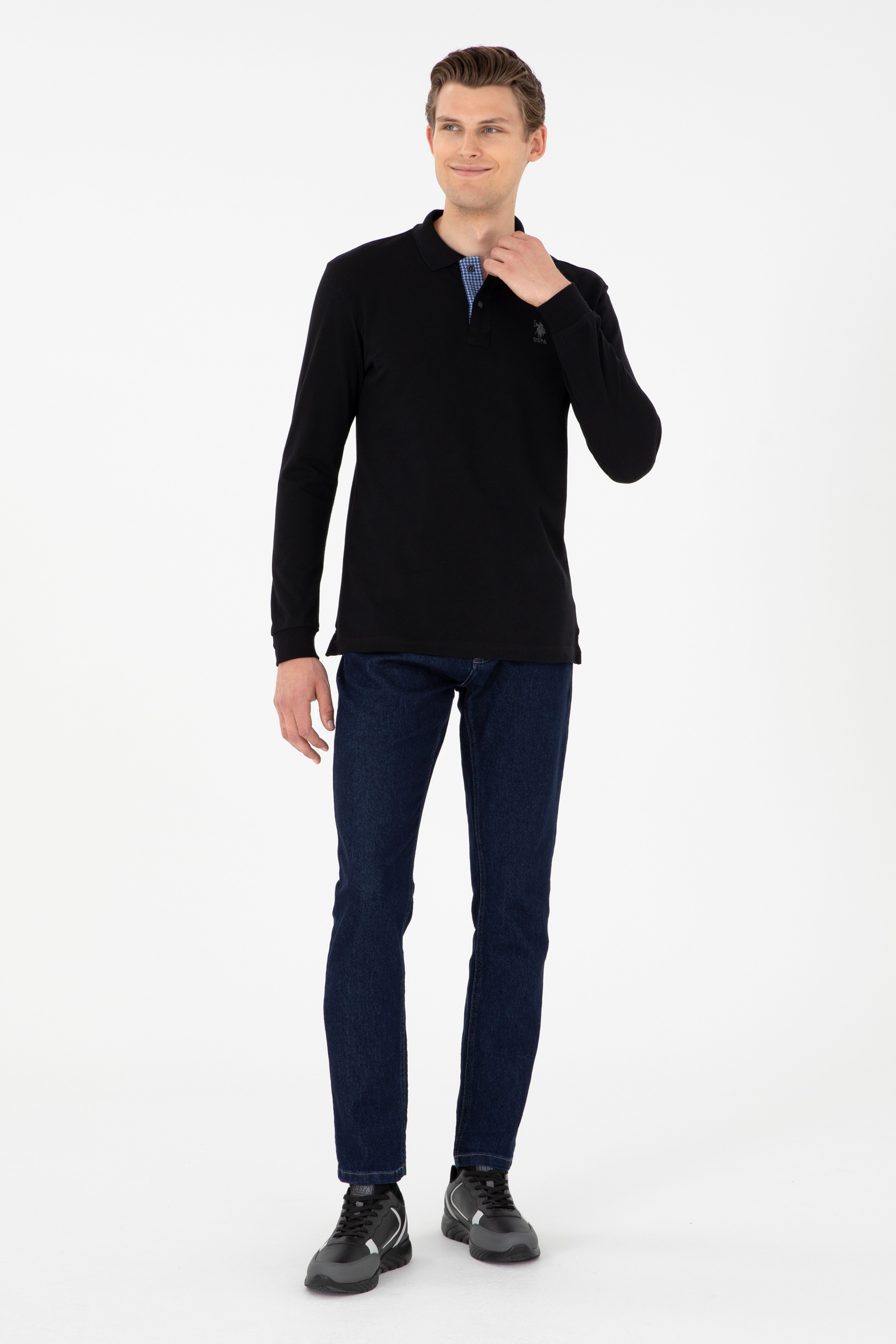 Erkek Siyah Basic Sweatshirt - Image 4