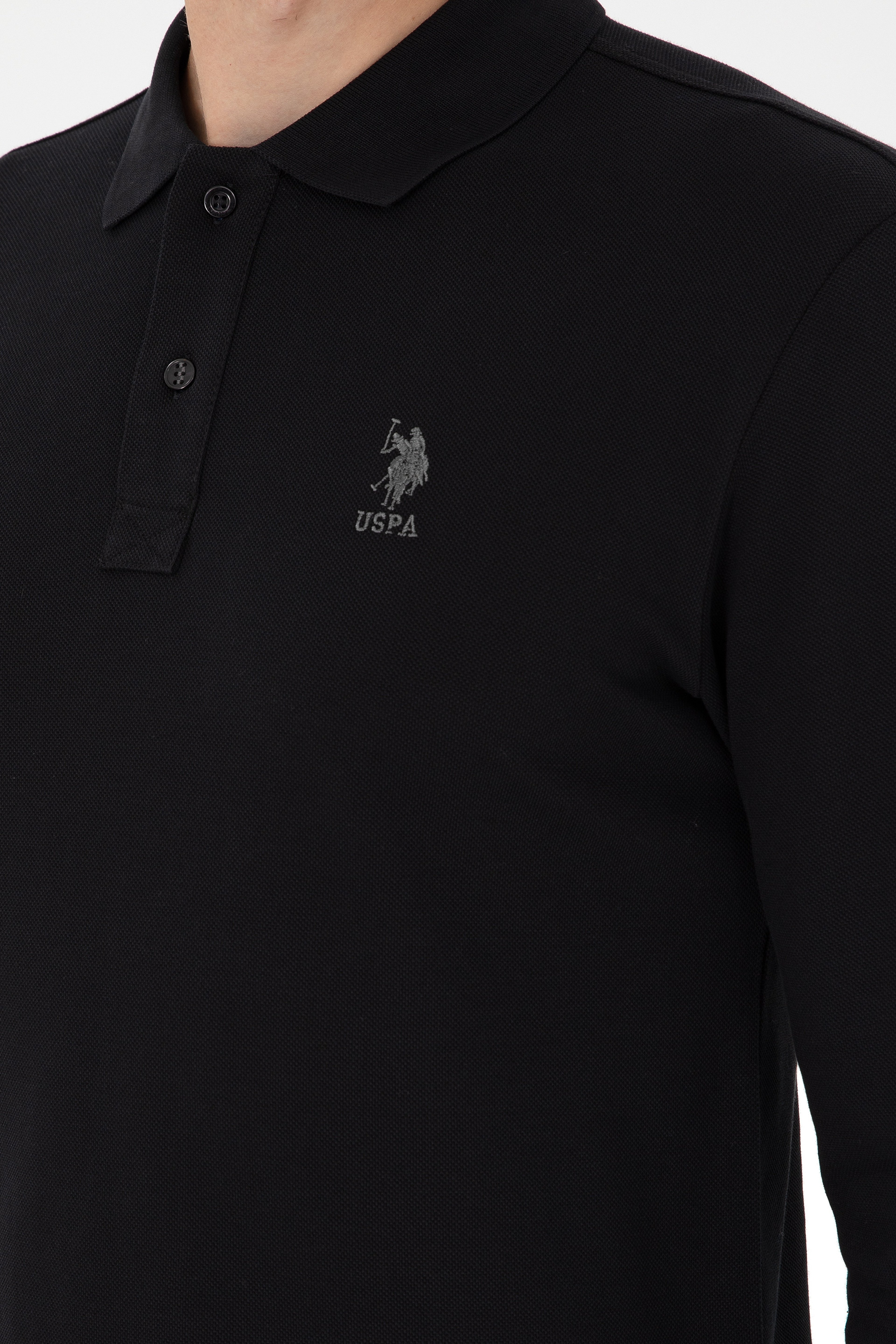 Erkek Siyah Basic Sweatshirt - Image 7