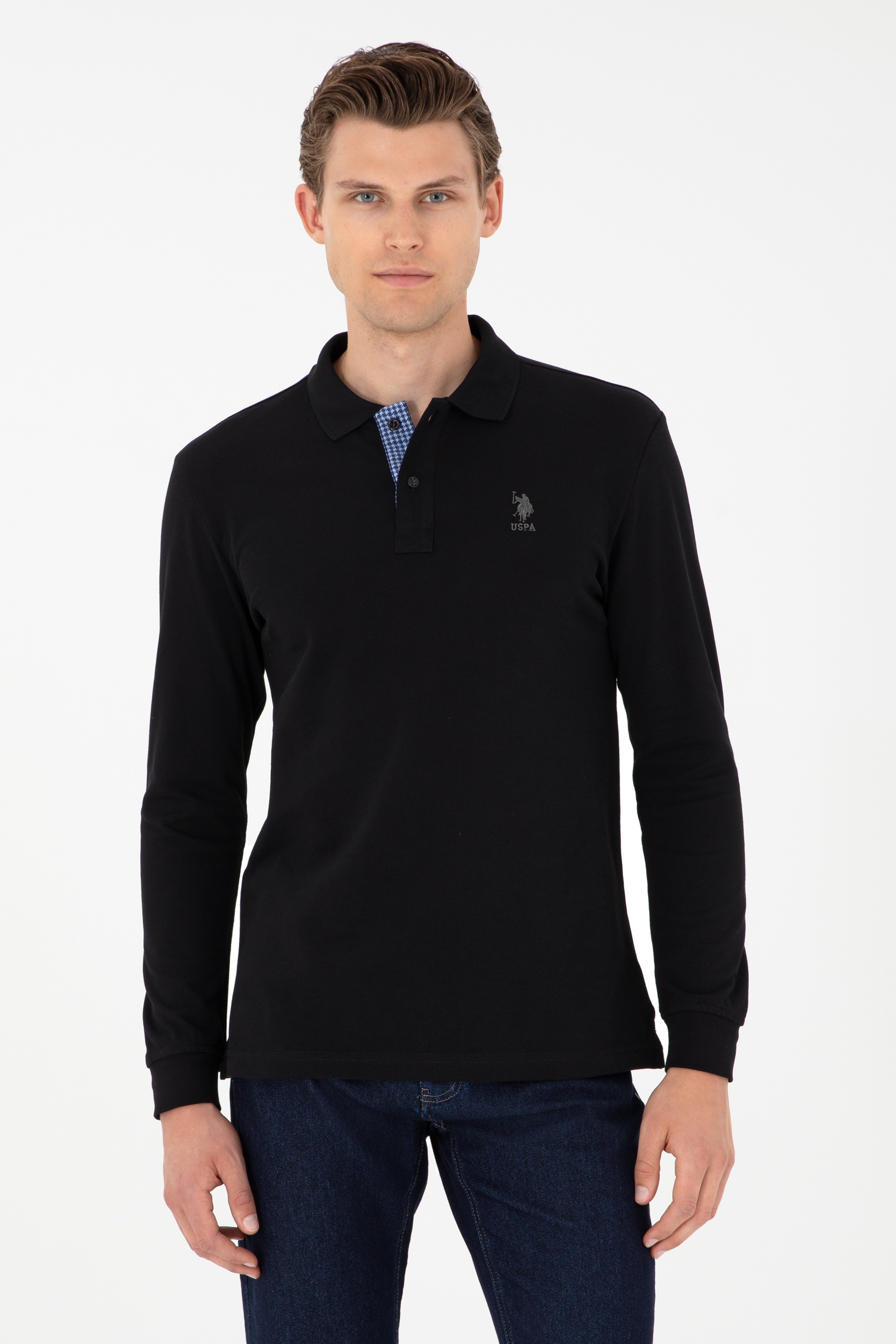 Erkek Siyah Basic Sweatshirt - Image 1