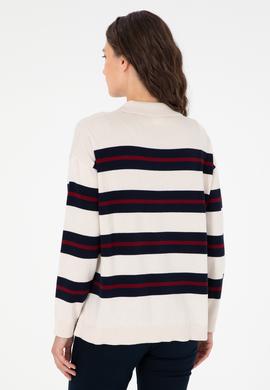 Kadın Krem Polo Yaka Kazak - 50297089019