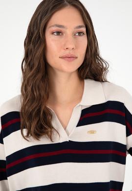 Kadın Krem Polo Yaka Kazak - 50297089019