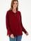 Kadın Bordo Polo Yaka Kazak