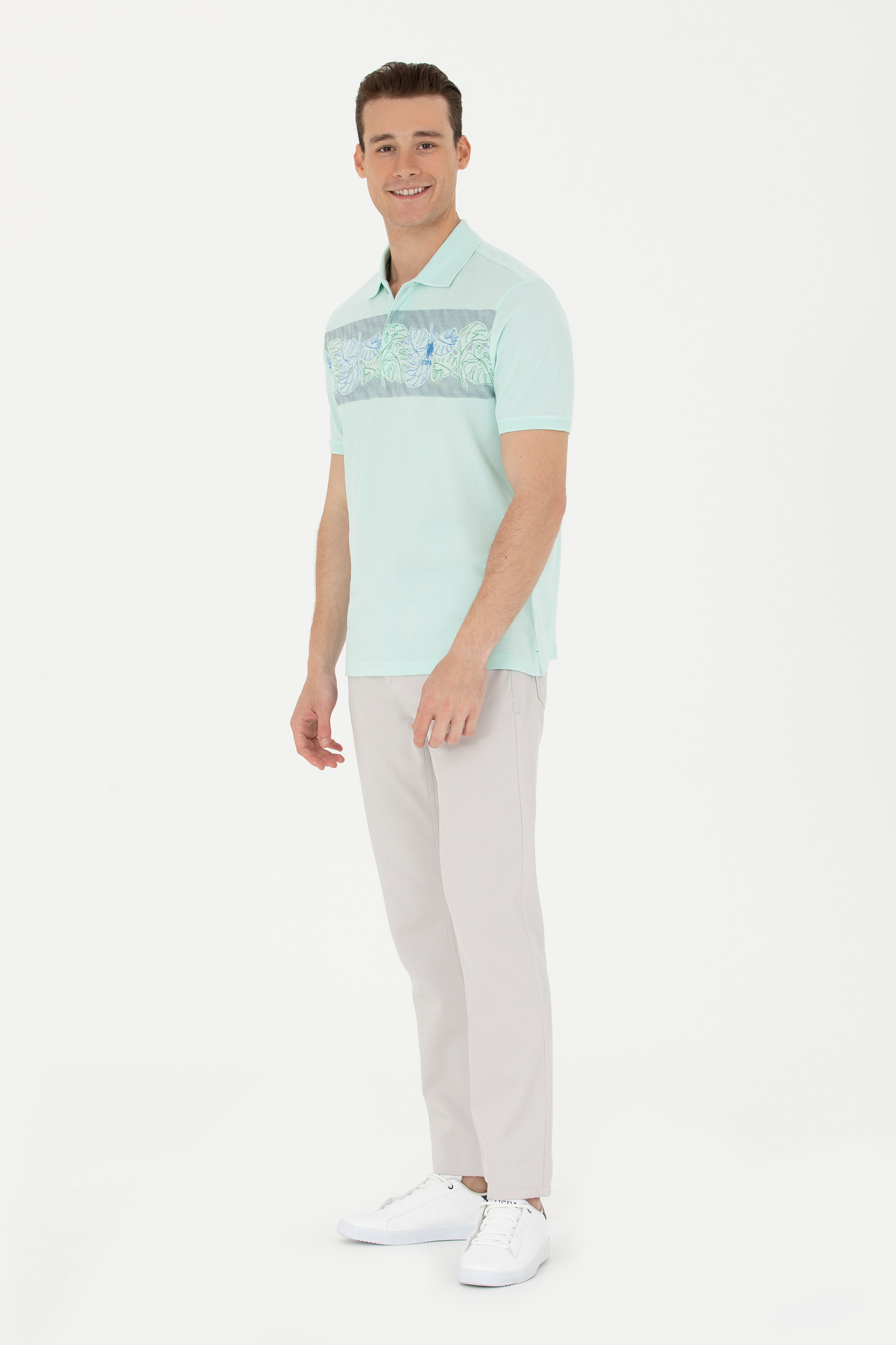 Erkek Regular Fit Açık Gri Kanvas / Chino Pantolon - Image 1